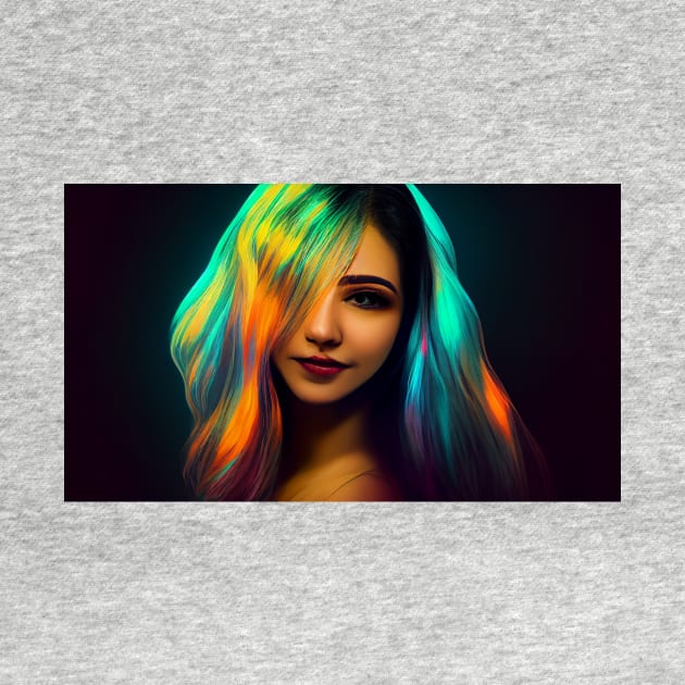 Girl with colorful hair - best selling by bayamba